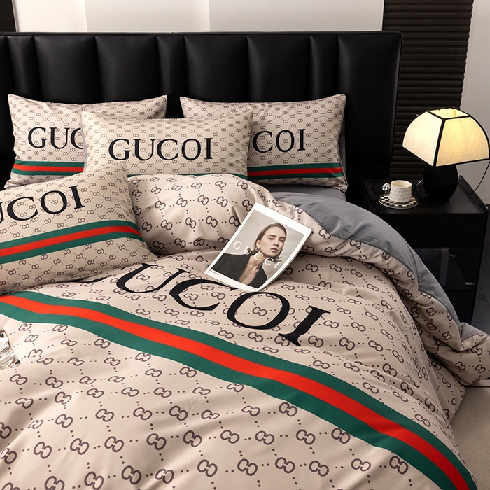 91家纺网 家纺一手货源 找家纺 色鬼布艺高端家居主号 2025新款轻奢亲肤纯棉数码印花网红热款四件套 咖古