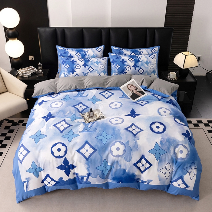 色鬼布艺高端家居主号 2025新款轻奢亲肤纯棉数码印花网红热款四件套 克莱因