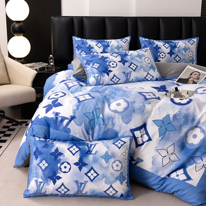 91家纺网 家纺一手货源 找家纺 色鬼布艺高端家居主号 2025新款轻奢亲肤纯棉数码印花网红热款四件套 克莱因