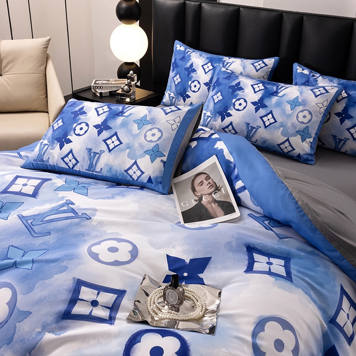 91家纺网 家纺一手货源 找家纺 色鬼布艺高端家居主号 2025新款轻奢亲肤纯棉数码印花网红热款四件套 克莱因