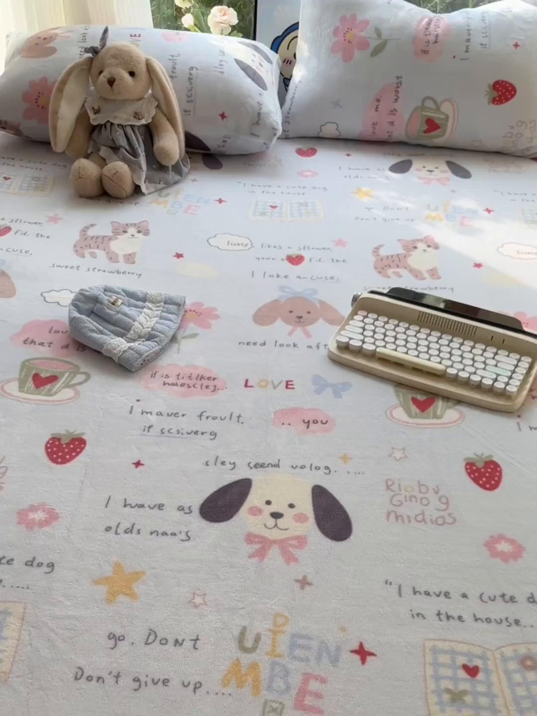 91家纺网 家纺一手货源 找家纺 沐芷 2025 加厚高克重牛奶绒床笠单件/床笠三件套  床笠款床罩床垫保护套罩 【绒】趣味课堂