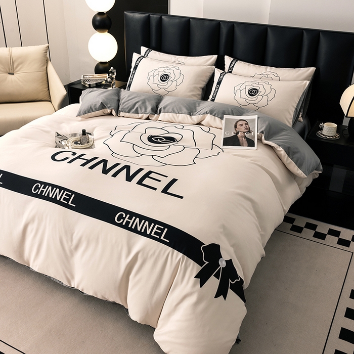 91家纺网 家纺一手货源 找家纺 色鬼布艺高端家居主号 2025新款轻奢亲肤纯棉数码印花网红热款四件套 山茶花