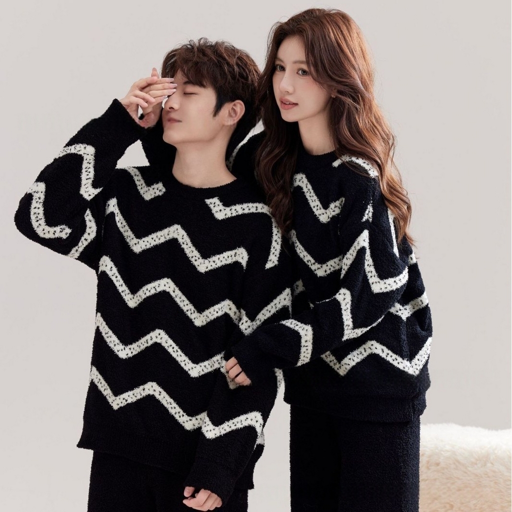 91家纺网 家纺一手货源 找家纺 （总）洛兰沙家居馆 2025新款半边绒高级感卡通圆领减龄家居服加厚可外穿百搭睡衣家居服