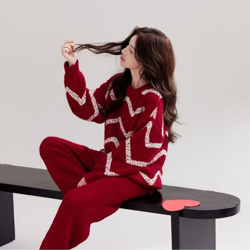 91家纺网 家纺一手货源 找家纺 洛兰沙家居馆 2025新款半边绒高级感卡通圆领减龄家居服加厚可外穿百搭睡衣家居服 半边绒37