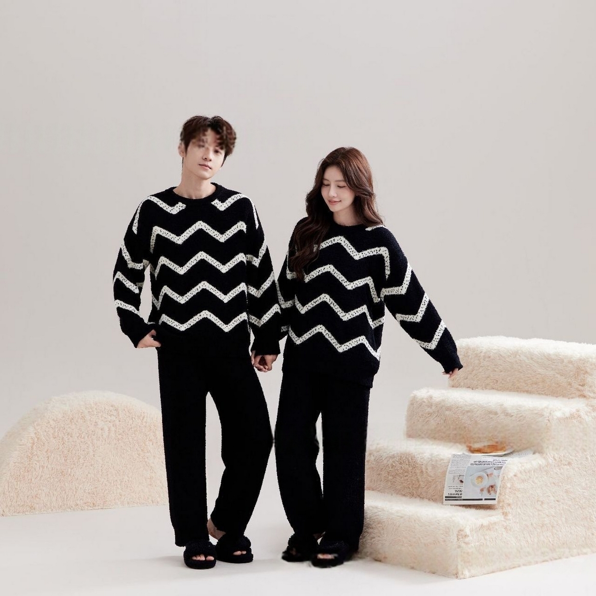 91家纺网 家纺一手货源 找家纺 洛兰沙家居馆 2025新款半边绒高级感卡通圆领减龄家居服加厚可外穿百搭睡衣家居服 半边绒14