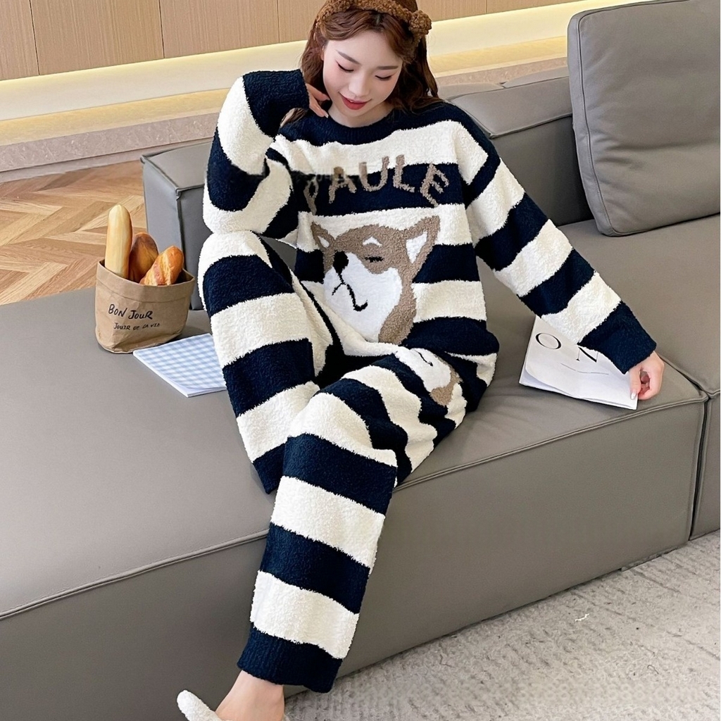 91家纺网 家纺一手货源 找家纺 洛兰沙家居馆 2025新款半边绒高级感卡通圆领减龄家居服加厚可外穿百搭睡衣家居服 半边绒16