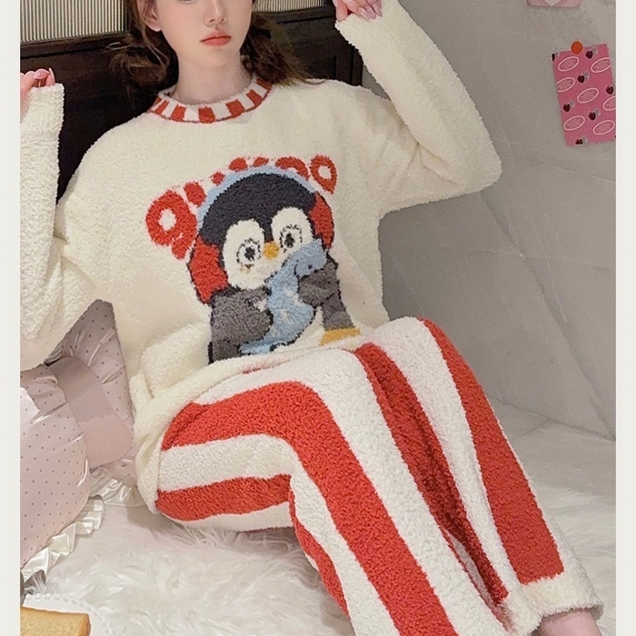 91家纺网 家纺一手货源 找家纺 洛兰沙家居馆 2025新款半边绒高级感卡通圆领减龄家居服加厚可外穿百搭睡衣家居服 半边绒11