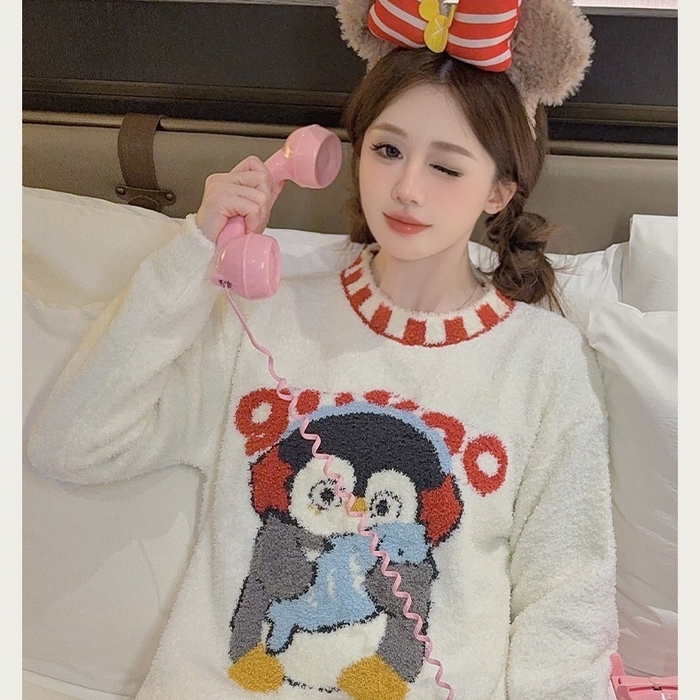 91家纺网 家纺一手货源 找家纺 洛兰沙家居馆 2025新款半边绒高级感卡通圆领减龄家居服加厚可外穿百搭睡衣家居服 半边绒11