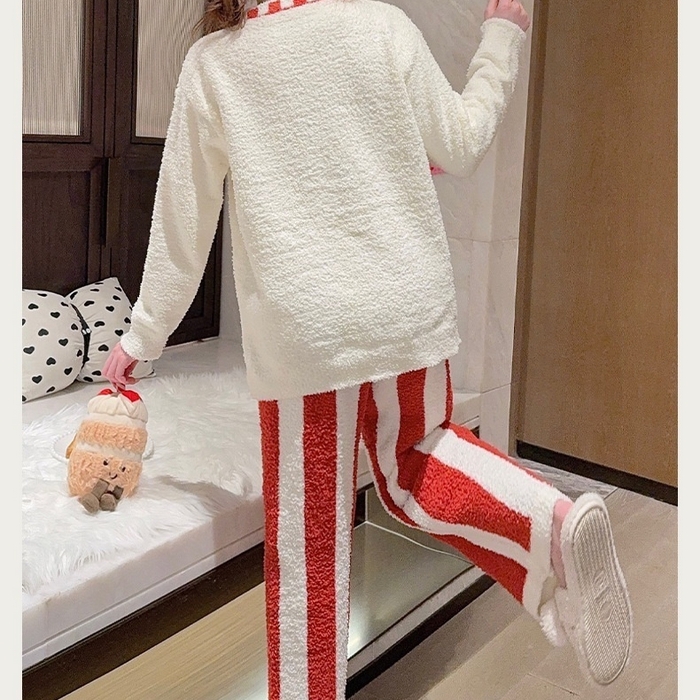 91家纺网 家纺一手货源 找家纺 洛兰沙家居馆 2025新款半边绒高级感卡通圆领减龄家居服加厚可外穿百搭睡衣家居服 半边绒11