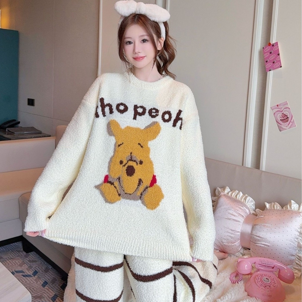 91家纺网 家纺一手货源 找家纺 洛兰沙家居馆 2025新款半边绒高级感卡通圆领减龄家居服加厚可外穿百搭睡衣家居服 半边绒12