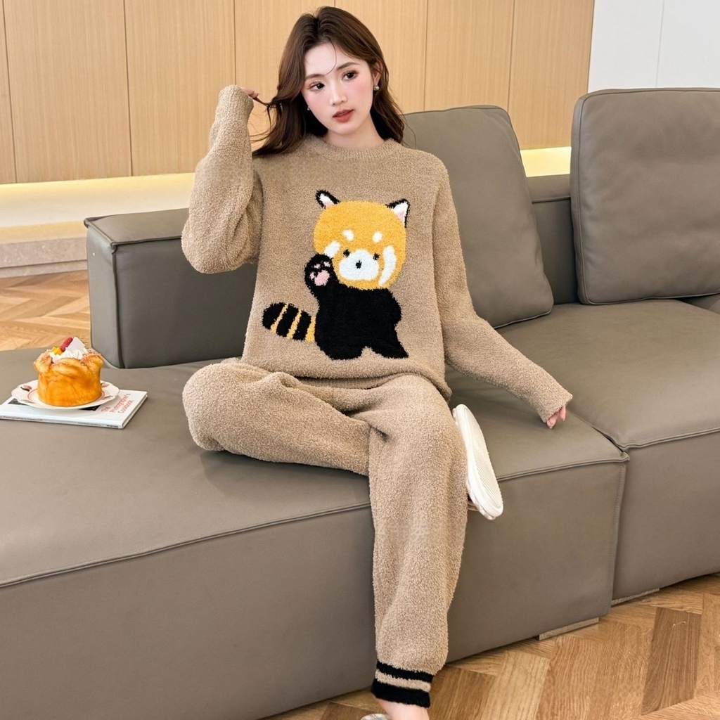 91家纺网 家纺一手货源 找家纺 洛兰沙家居馆 2025新款半边绒高级感卡通圆领减龄家居服加厚可外穿百搭睡衣家居服 半边绒27