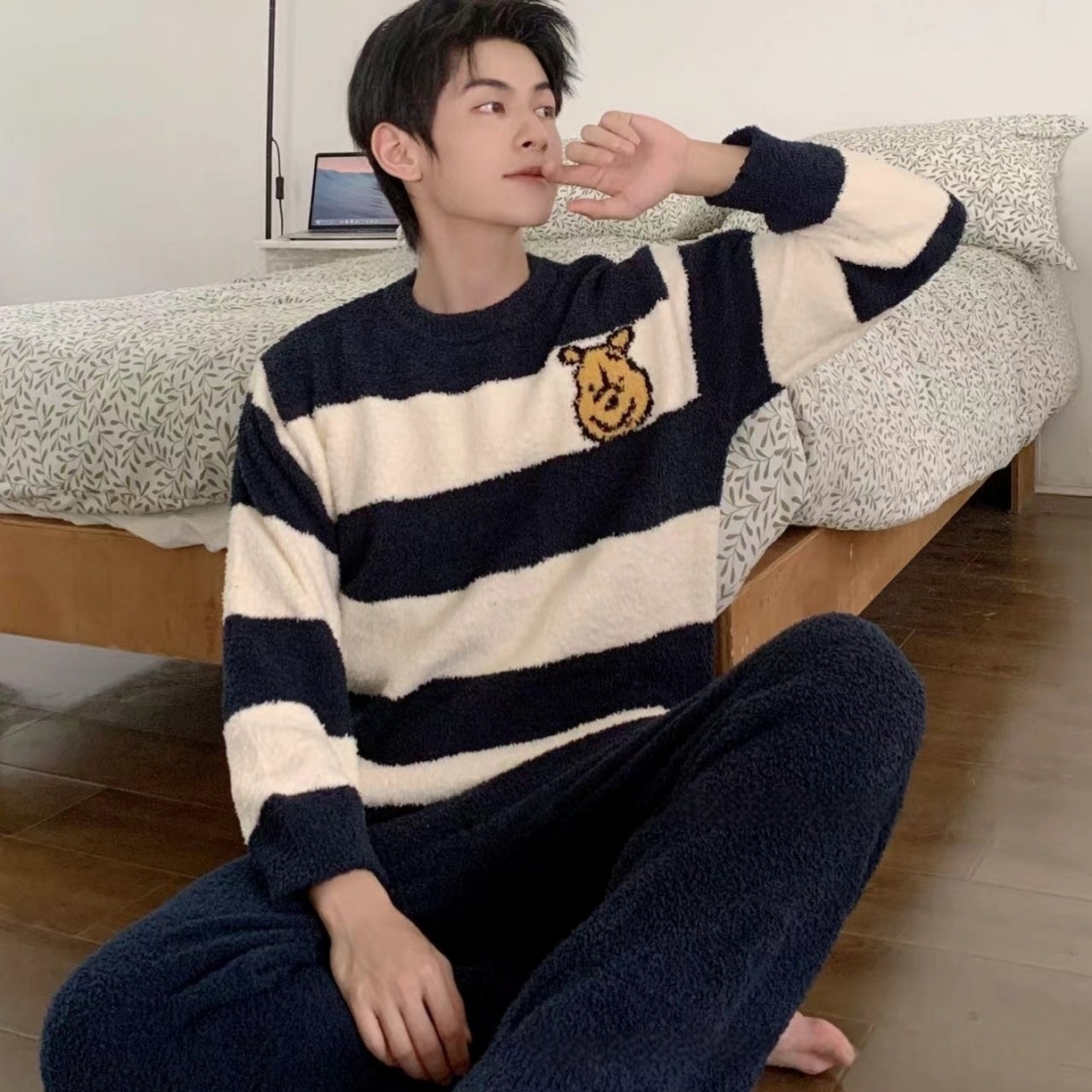 91家纺网 家纺一手货源 找家纺 洛兰沙家居馆 2025新款半边绒高级感卡通圆领减龄家居服加厚可外穿百搭睡衣家居服 半边绒9