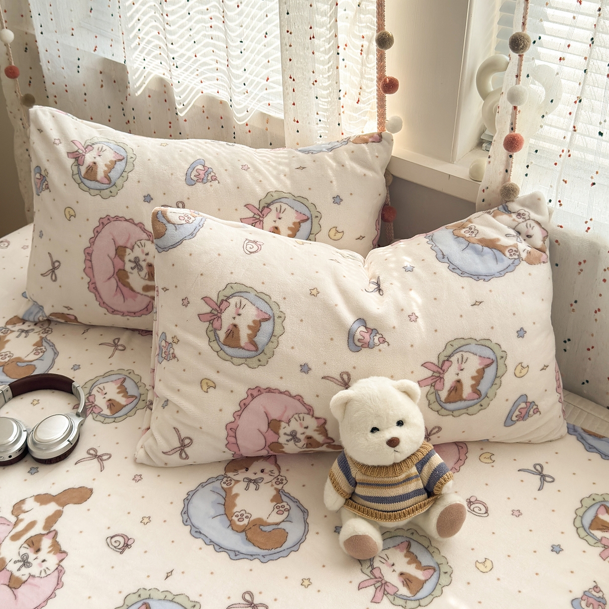 91家纺网 家纺一手货源 找家纺 （总）沐芷 2025 高克重加厚A类牛奶绒四件套珊瑚绒卡通简约三件套