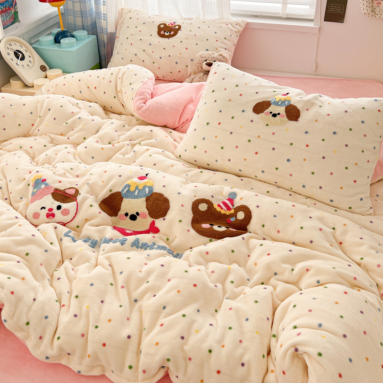 91家纺网 家纺一手货源 找家纺 （总）典曼家纺 2025新款卡通毛巾绣四件套