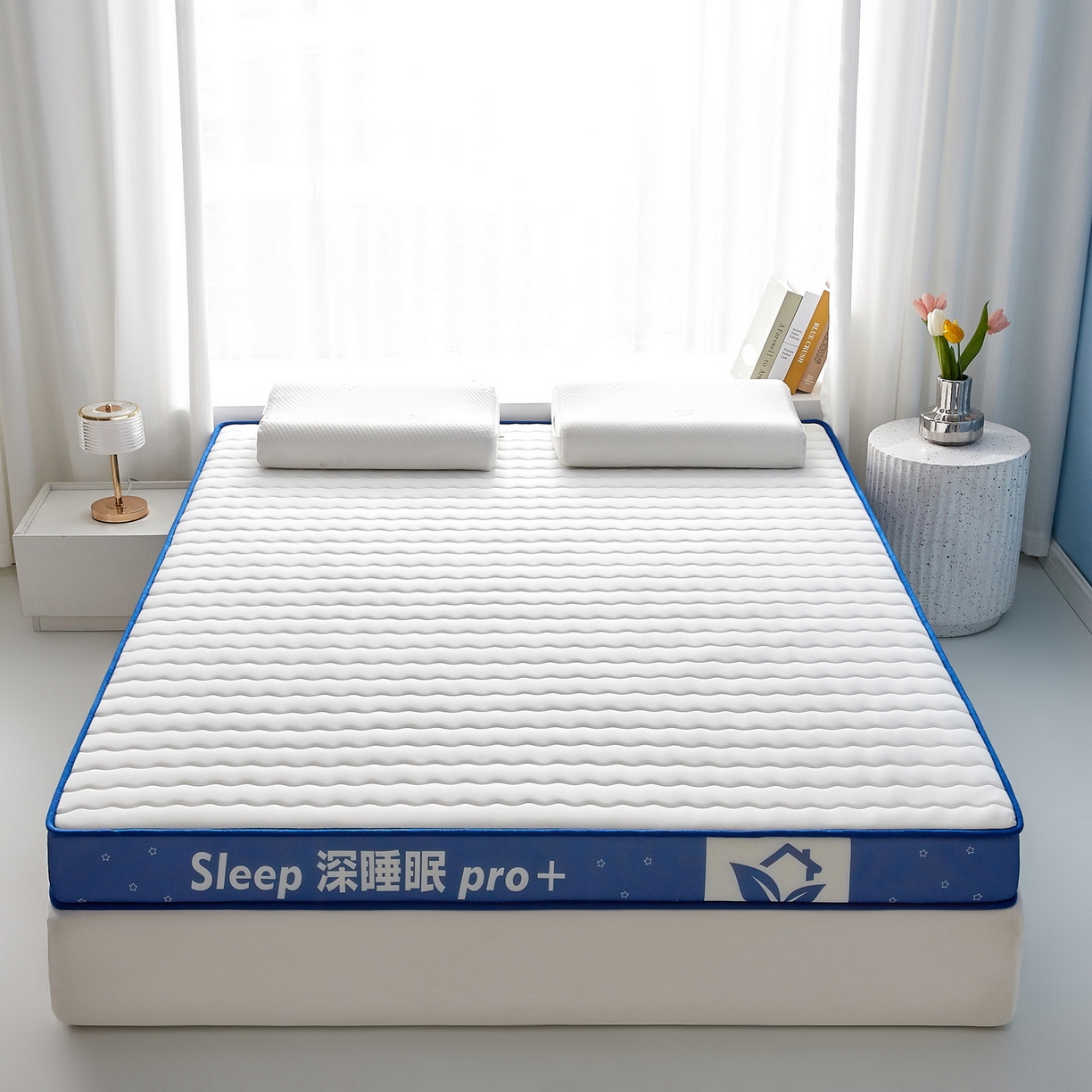 91家纺网 家纺一手货源 找家纺 鑫梦莱 2025新款深睡眠波浪系列乳胶海绵床垫立体款（成人图） 深睡白-6cm