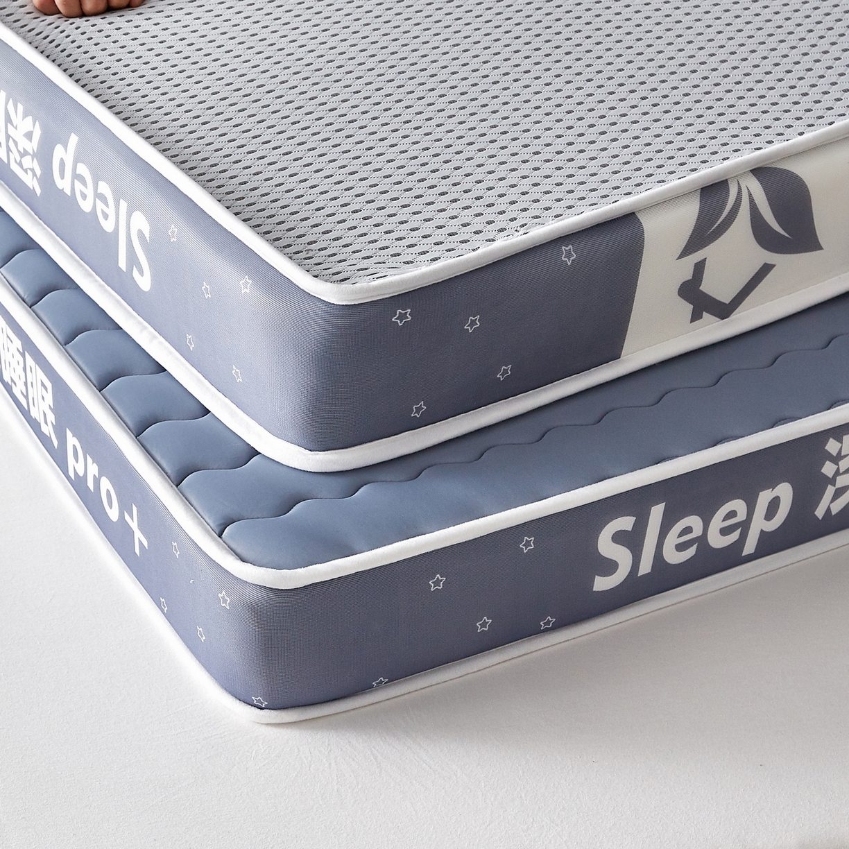 91家纺网 家纺一手货源 找家纺 鑫梦莱 2025新款深睡眠波浪系列乳胶海绵床垫立体款（成人图） 深睡蓝-6cm