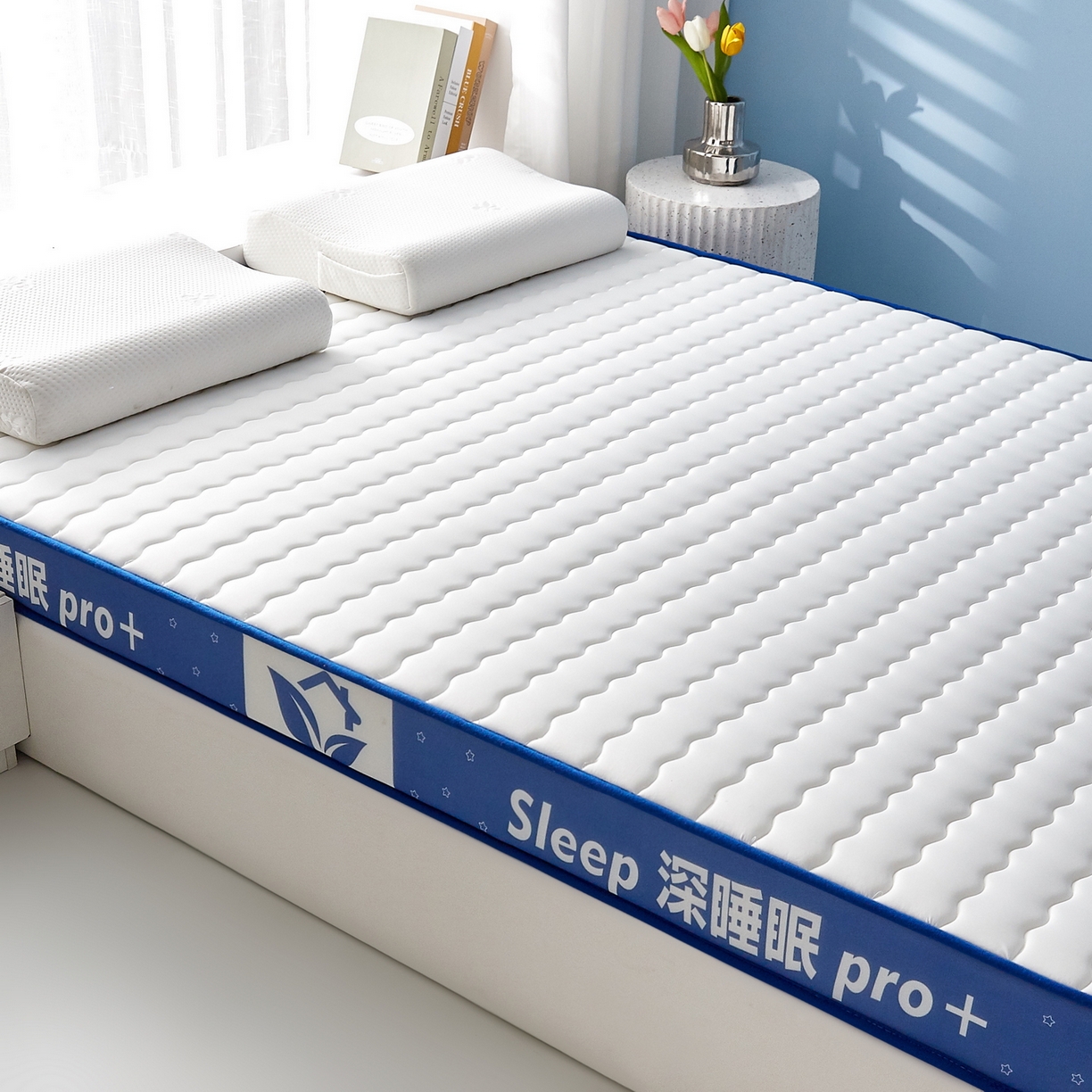 91家纺网 家纺一手货源 找家纺 鑫梦莱 2025新款深睡眠波浪系列乳胶海绵床垫立体款（成人图） 深睡白-6cm