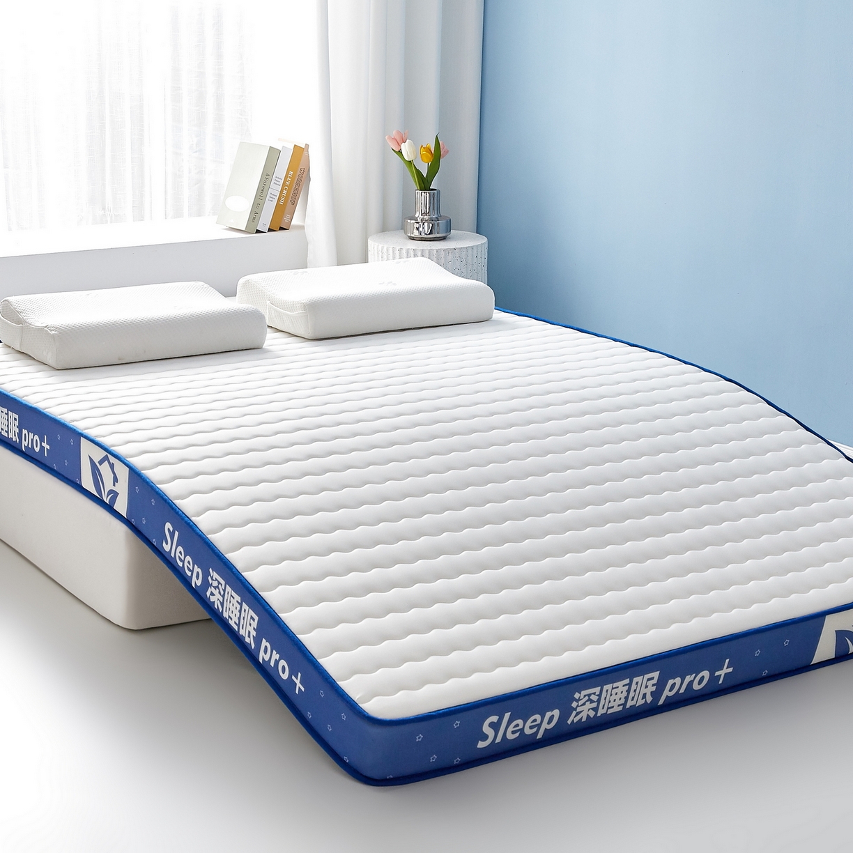 91家纺网 家纺一手货源 找家纺 （总）鑫梦莱 2025新款深睡眠波浪系列乳胶海绵床垫立体款（成人图）