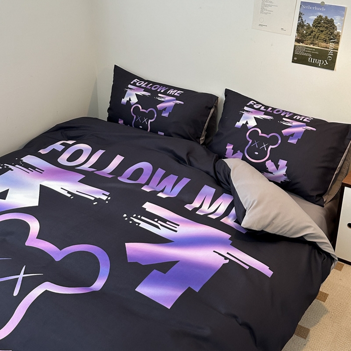 91家纺网 家纺一手货源 找家纺 色鬼布艺高端家居主号 2025新款现代简约网红款四季棉四件套 电击熊