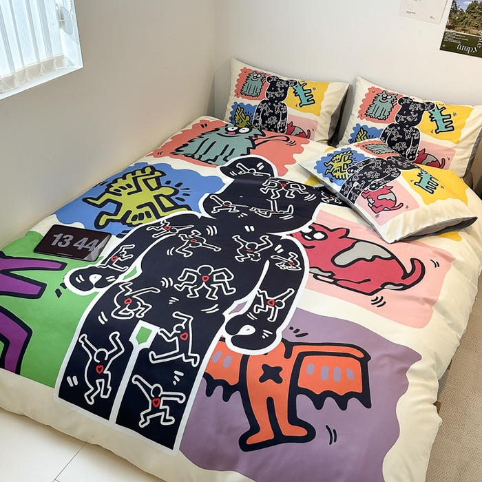 91家纺网 家纺一手货源 找家纺 色鬼布艺高端家居主号 2025新款现代简约网红款四季棉四件套 多巴胺