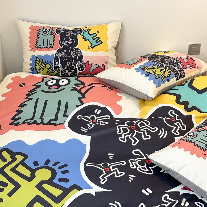 91家纺网 家纺一手货源 找家纺 色鬼布艺高端家居主号 2025新款现代简约网红款四季棉四件套 多巴胺