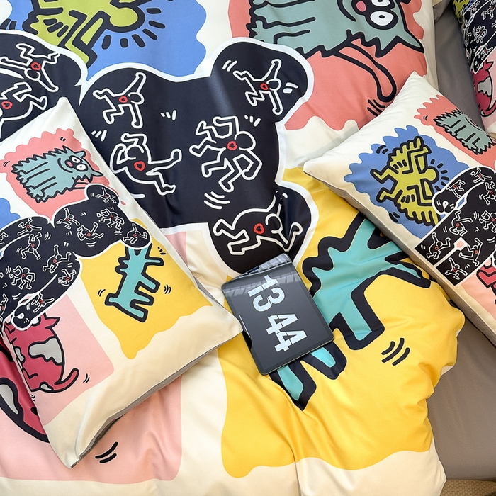 91家纺网 家纺一手货源 找家纺 色鬼布艺高端家居主号 2025新款现代简约网红款四季棉四件套 多巴胺