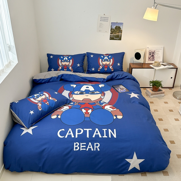 色鬼布艺高端家居主号 2025新款现代简约网红款四季棉四件套 萌熊队长