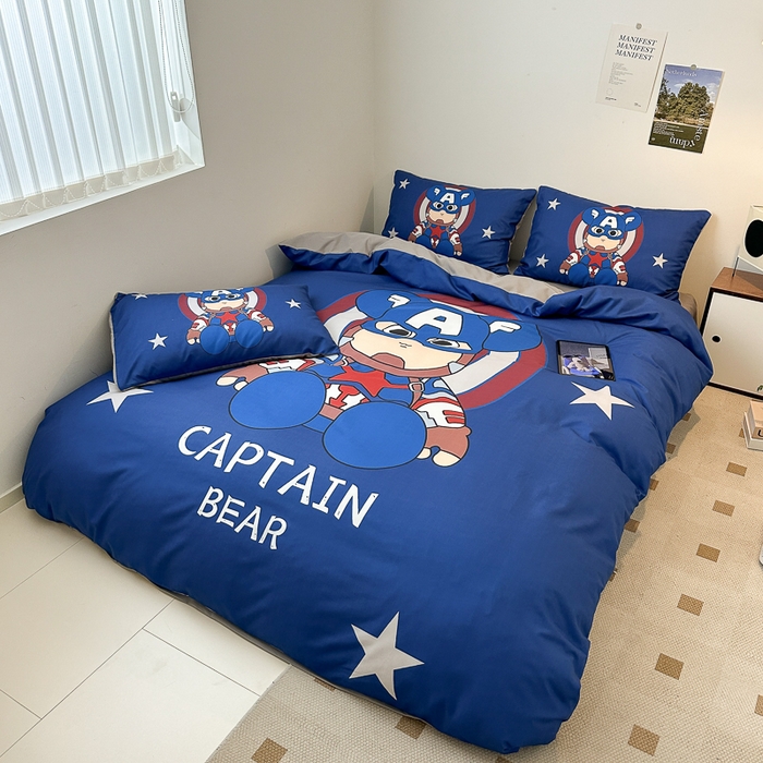 91家纺网 家纺一手货源 找家纺 色鬼布艺高端家居主号 2025新款现代简约网红款四季棉四件套 萌熊队长