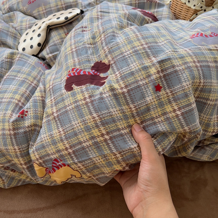 91家纺网 家纺一手货源 找家纺 （总）原素 2025秋冬A类水洗棉+200克牛奶绒四件套