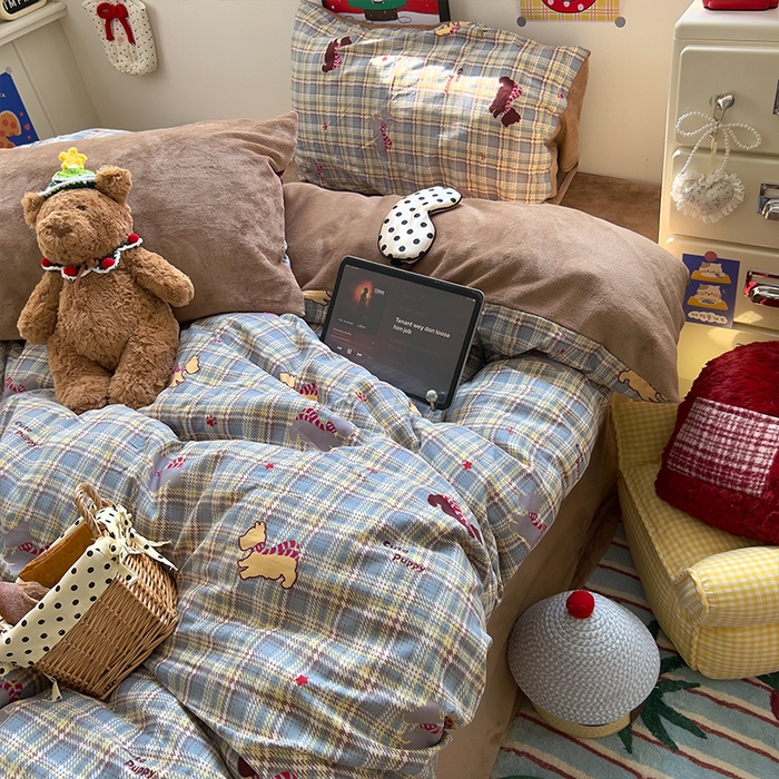 91家纺网 家纺一手货源 找家纺 （总）原素 2025秋冬A类水洗棉+200克牛奶绒四件套