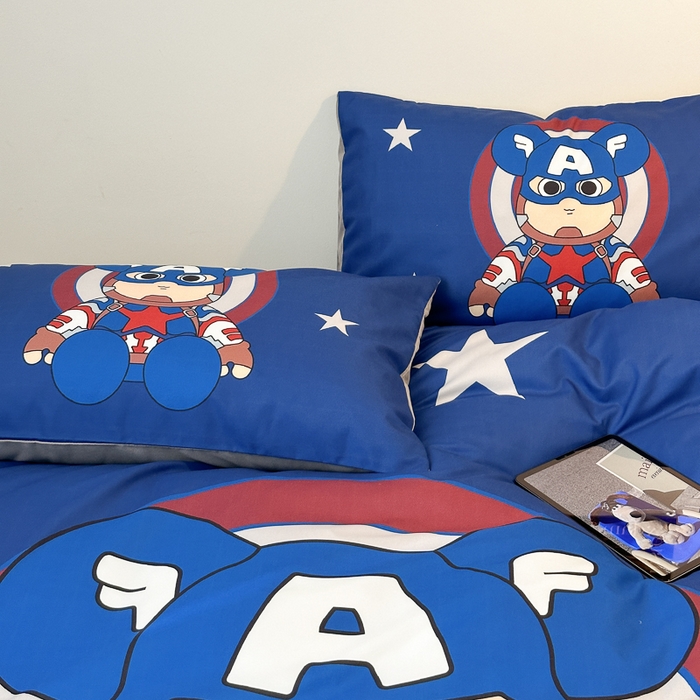 91家纺网 家纺一手货源 找家纺 色鬼布艺高端家居主号 2025新款现代简约网红款四季棉四件套 萌熊队长