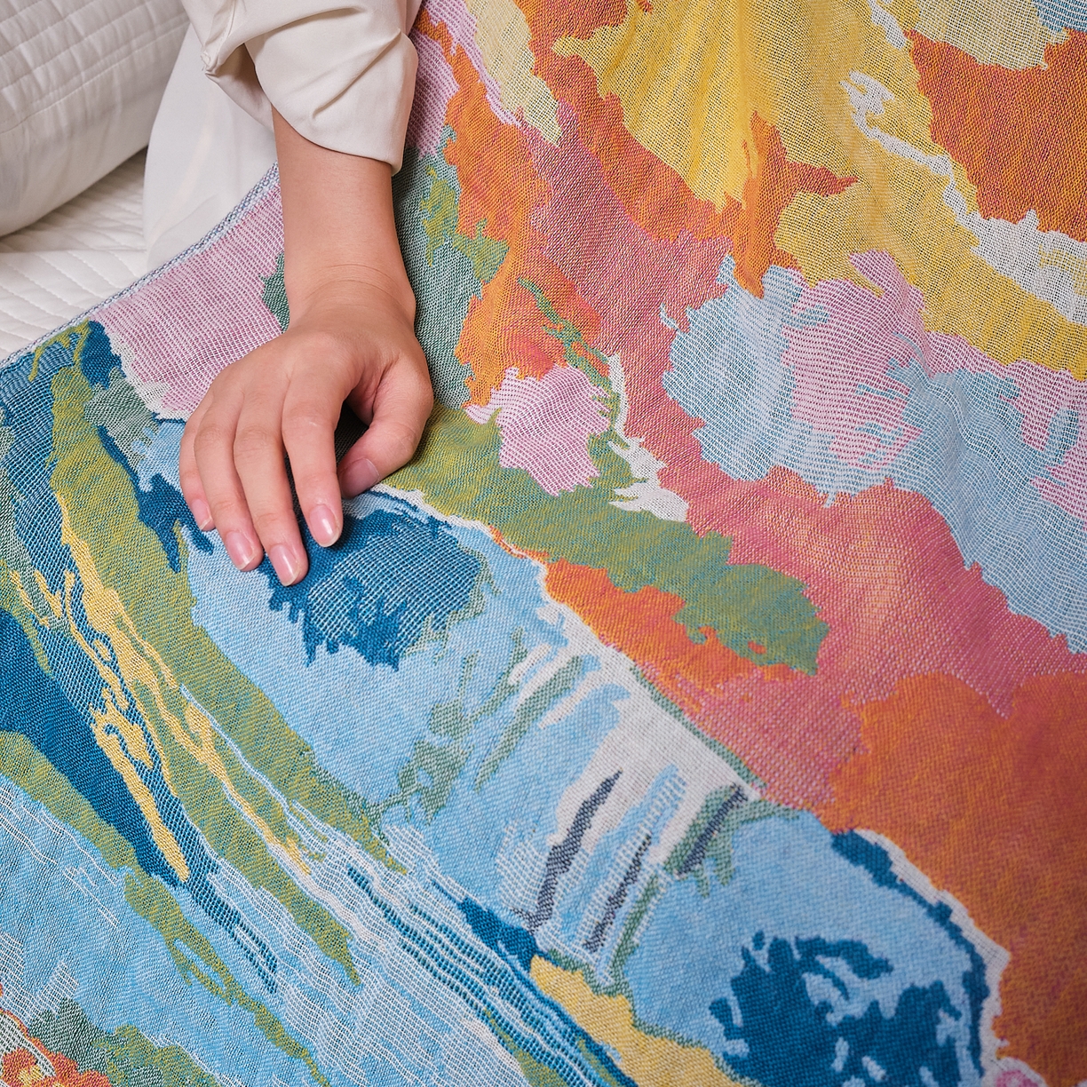 91家纺网 家纺一手货源 找家纺 沐瑟家纺 2025新款卡通A类全棉四层纱布浴巾加大毛巾-第四组 小红帽 150*75cm