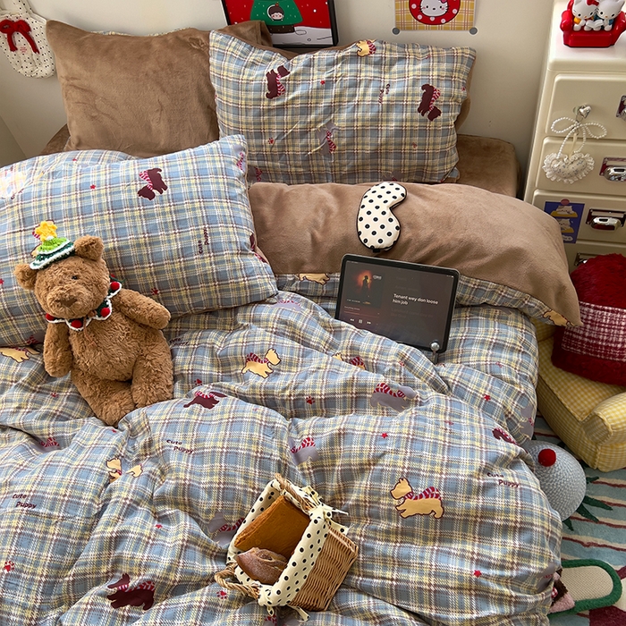 91家纺网 家纺一手货源 找家纺 （总）原素 2025秋冬A类水洗棉+200克牛奶绒四件套