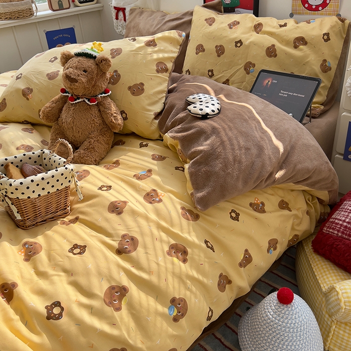 91家纺网 家纺一手货源 找家纺 （总）原素 2025秋冬A类水洗棉+200克牛奶绒四件套