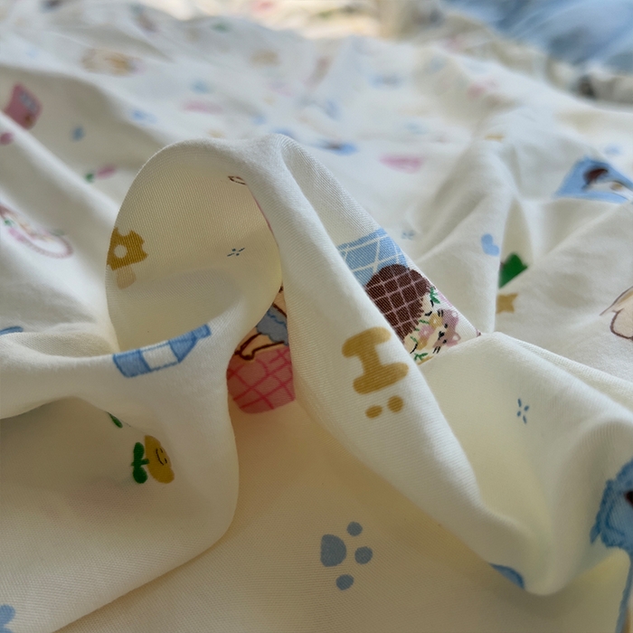 91家纺网 家纺一手货源 找家纺 原素 2025秋冬A类水洗棉+200克牛奶绒四件套 喵喵家族-绒