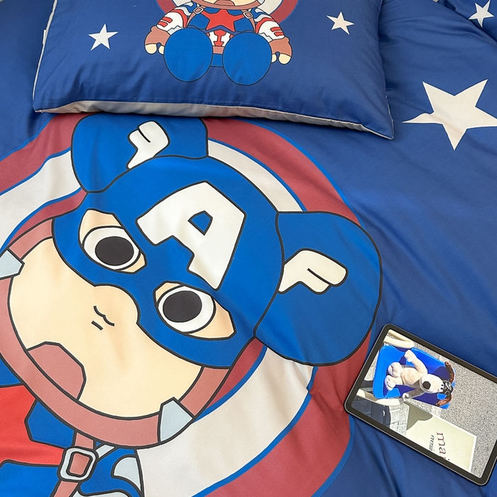 91家纺网 家纺一手货源 找家纺 色鬼布艺高端家居主号 2025新款现代简约网红款四季棉四件套 萌熊队长