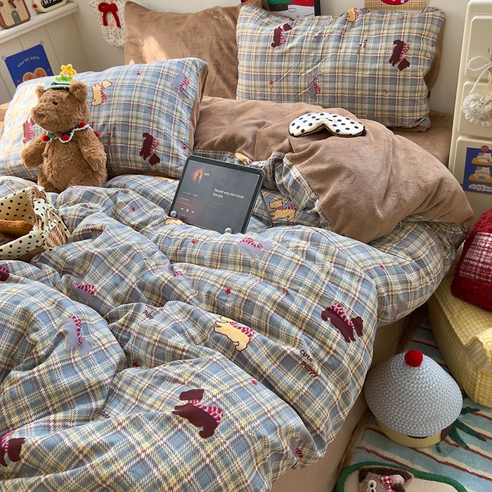 91家纺网 家纺一手货源 找家纺 （总）原素 2025秋冬A类水洗棉+200克牛奶绒四件套