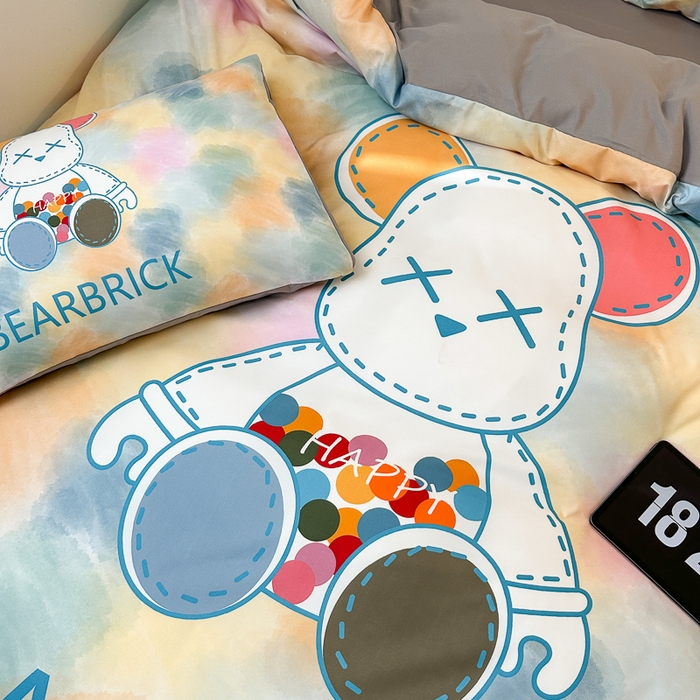 91家纺网 家纺一手货源 找家纺 色鬼布艺高端家居主号 2025新款现代简约网红款四季棉四件套 七彩熊