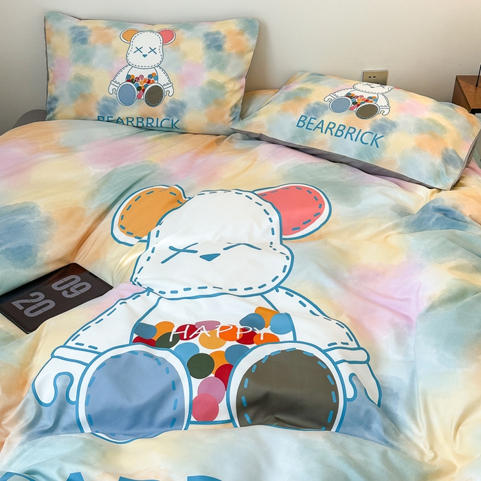 91家纺网 家纺一手货源 找家纺 色鬼布艺高端家居主号 2025新款现代简约网红款四季棉四件套 七彩熊