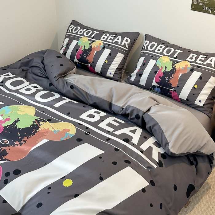 91家纺网 家纺一手货源 找家纺 色鬼布艺高端家居主号 2025新款现代简约网红款四季棉四件套 涂鸦熊