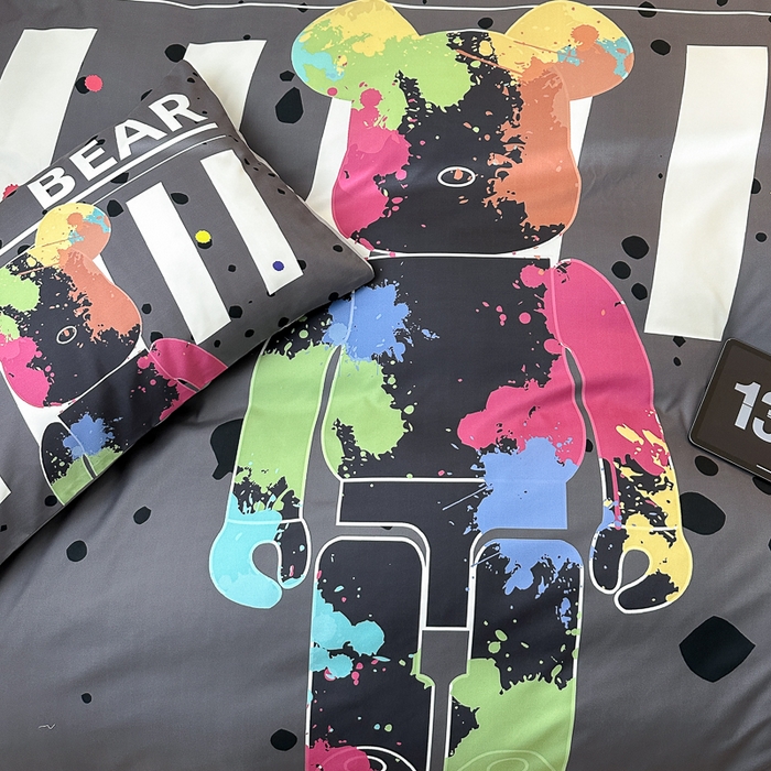 91家纺网 家纺一手货源 找家纺 色鬼布艺高端家居主号 2025新款现代简约网红款四季棉四件套 涂鸦熊