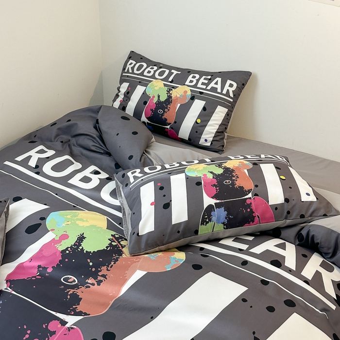 91家纺网 家纺一手货源 找家纺 色鬼布艺高端家居主号 2025新款现代简约网红款四季棉四件套 涂鸦熊