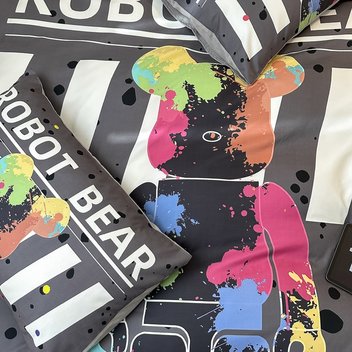 91家纺网 家纺一手货源 找家纺 色鬼布艺高端家居主号 2025新款现代简约网红款四季棉四件套 涂鸦熊