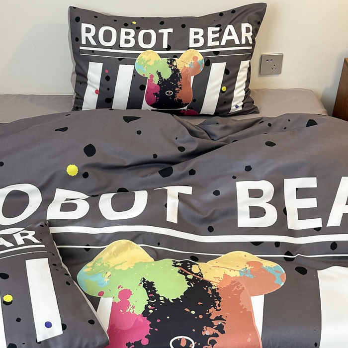 91家纺网 家纺一手货源 找家纺 色鬼布艺高端家居主号 2025新款现代简约网红款四季棉四件套 涂鸦熊