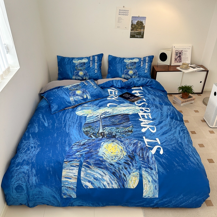 色鬼布艺高端家居主号 2025新款现代简约网红款四季棉四件套 星空