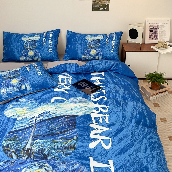 91家纺网 家纺一手货源 找家纺 色鬼布艺高端家居主号 2025新款现代简约网红款四季棉四件套 星空