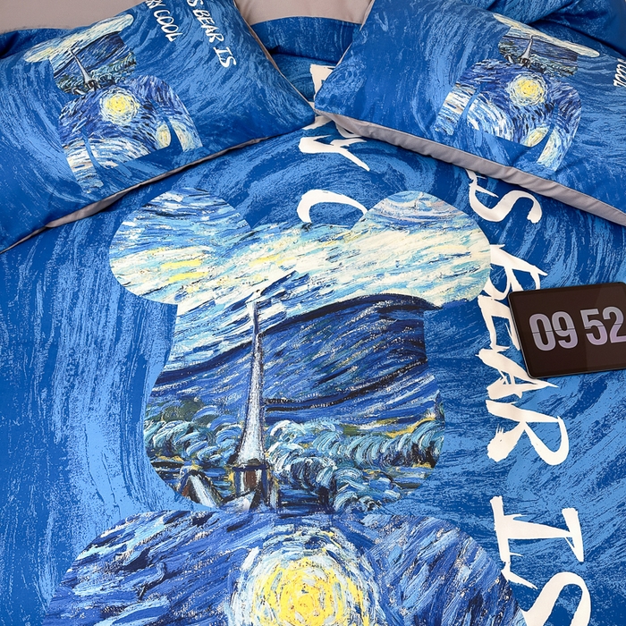 91家纺网 家纺一手货源 找家纺 色鬼布艺高端家居主号 2025新款现代简约网红款四季棉四件套 星空