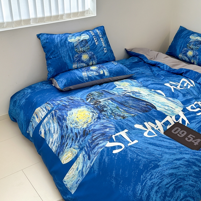 91家纺网 家纺一手货源 找家纺 色鬼布艺高端家居主号 2025新款现代简约网红款四季棉四件套 星空