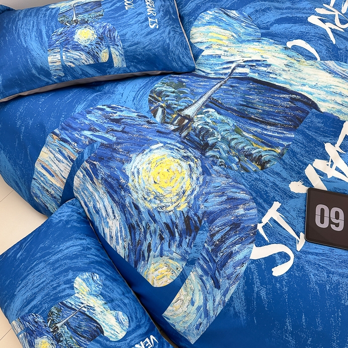 91家纺网 家纺一手货源 找家纺 色鬼布艺高端家居主号 2025新款现代简约网红款四季棉四件套 星空