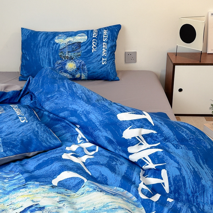 91家纺网 家纺一手货源 找家纺 色鬼布艺高端家居主号 2025新款现代简约网红款四季棉四件套 星空